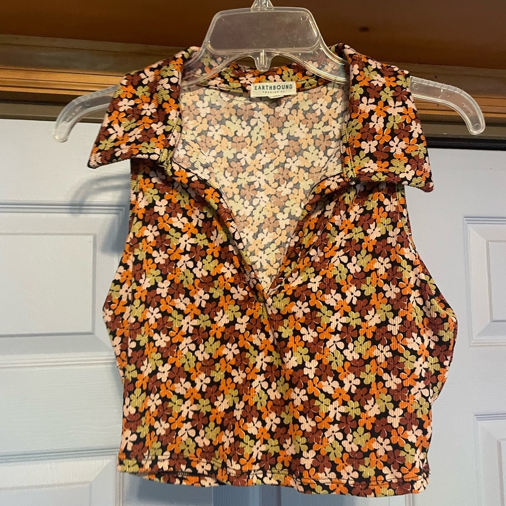 Women's Retro 70s Floral Crop